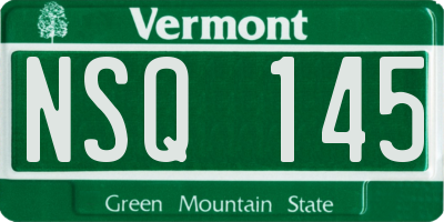 VT license plate NSQ145