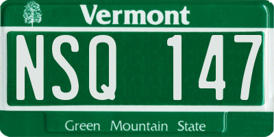 VT license plate NSQ147