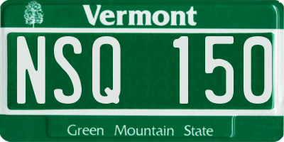 VT license plate NSQ150