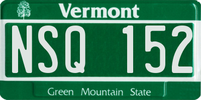 VT license plate NSQ152