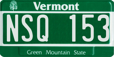 VT license plate NSQ153