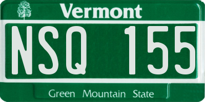 VT license plate NSQ155