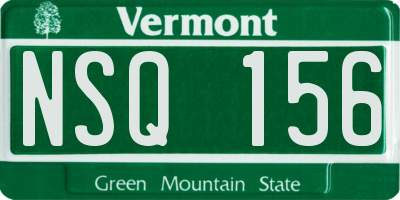VT license plate NSQ156