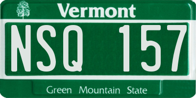 VT license plate NSQ157