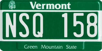 VT license plate NSQ158