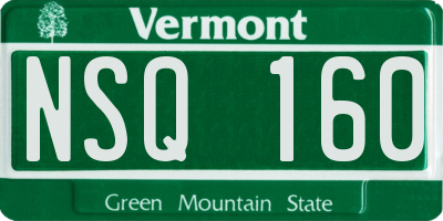 VT license plate NSQ160