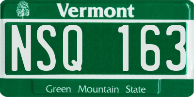 VT license plate NSQ163