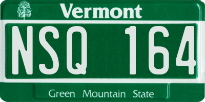 VT license plate NSQ164