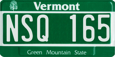 VT license plate NSQ165