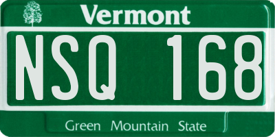 VT license plate NSQ168