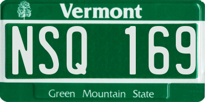 VT license plate NSQ169