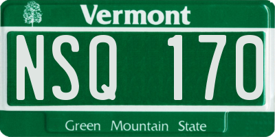 VT license plate NSQ170