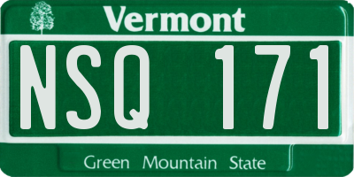 VT license plate NSQ171