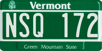 VT license plate NSQ172