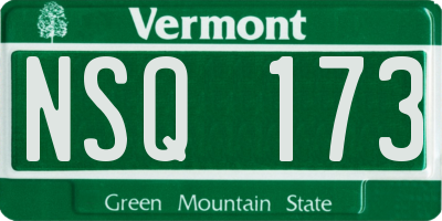 VT license plate NSQ173