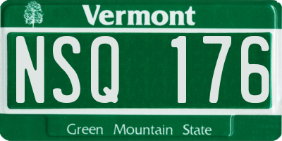 VT license plate NSQ176