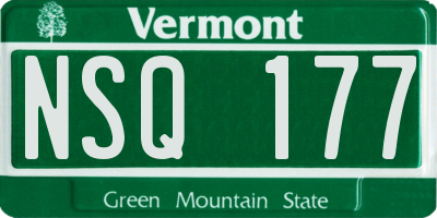 VT license plate NSQ177