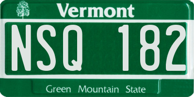 VT license plate NSQ182
