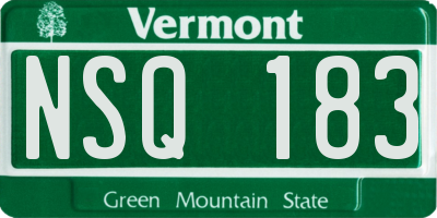 VT license plate NSQ183