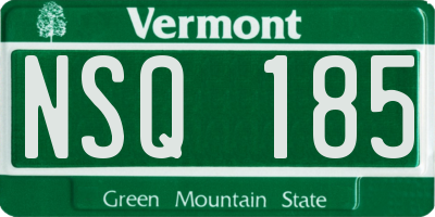 VT license plate NSQ185