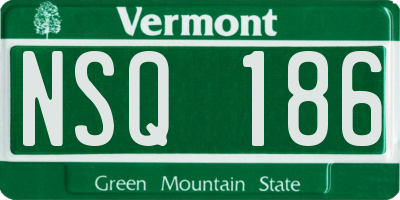 VT license plate NSQ186