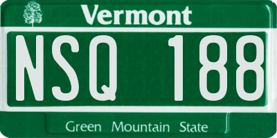 VT license plate NSQ188