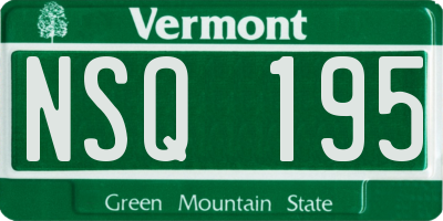VT license plate NSQ195