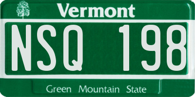 VT license plate NSQ198