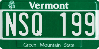 VT license plate NSQ199