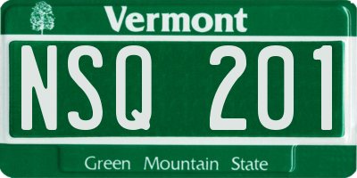 VT license plate NSQ201