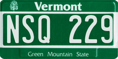 VT license plate NSQ229