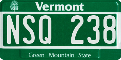 VT license plate NSQ238