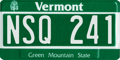 VT license plate NSQ241