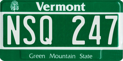 VT license plate NSQ247