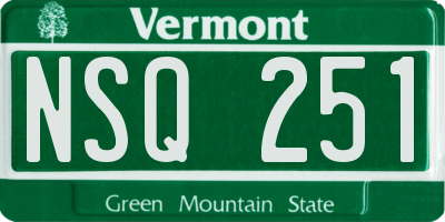VT license plate NSQ251