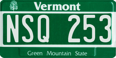 VT license plate NSQ253