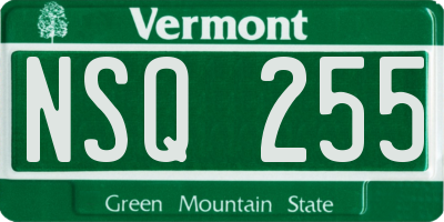 VT license plate NSQ255