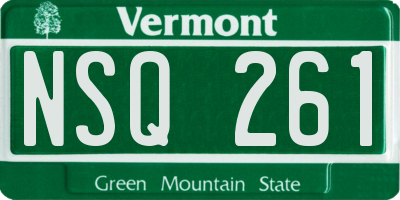 VT license plate NSQ261