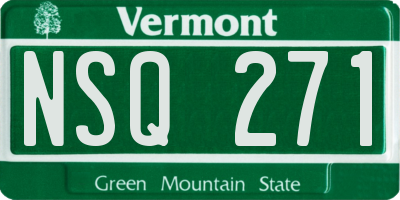 VT license plate NSQ271