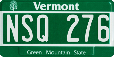VT license plate NSQ276