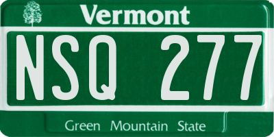 VT license plate NSQ277