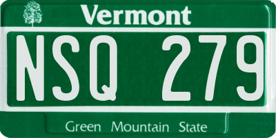 VT license plate NSQ279
