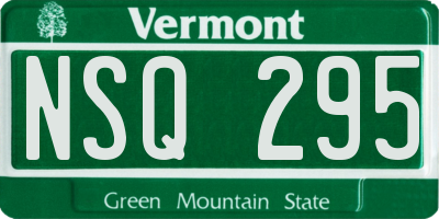 VT license plate NSQ295