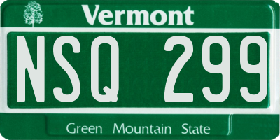 VT license plate NSQ299