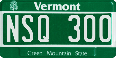 VT license plate NSQ300