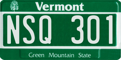 VT license plate NSQ301