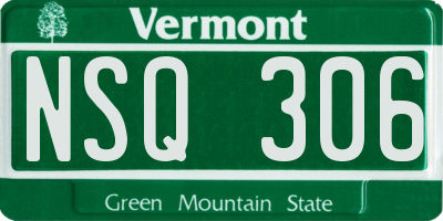 VT license plate NSQ306