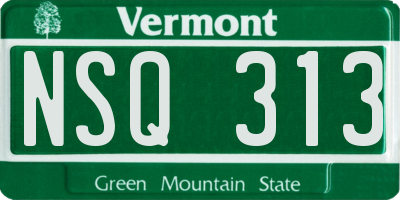 VT license plate NSQ313