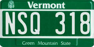 VT license plate NSQ318
