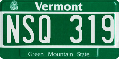 VT license plate NSQ319